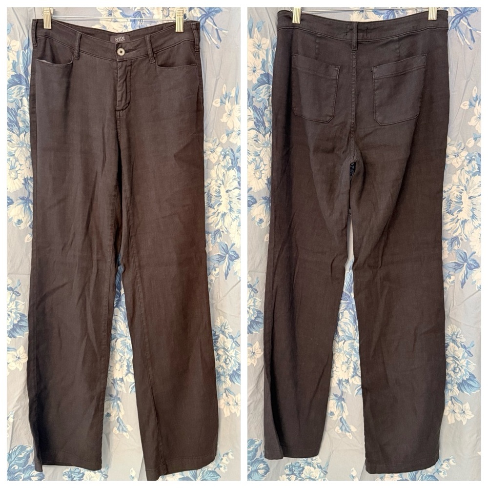 NYDJ Black linen blend pants